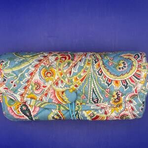Raymond Waites Paisley Quilted Travel Makeup Case Cosmetic Organizer Roll Up Bag